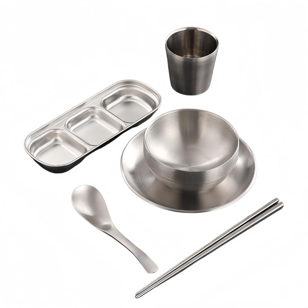 銀製品　韓国　silver カトラリーセット　食器 Amazon.co.jp: Tonain ステンレス鋼 韓国食器セット バーベキュー